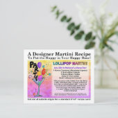 Lollipop Martini Recipe Briefkaart (Staand voorkant)