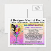 Lollipop Martini Recipe Briefkaart (Voorkant / Achterkant)