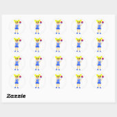 Lollipop Meisje Sticker- Blond Ronde Sticker (Vel)