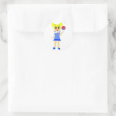 Lollipop Meisje Sticker- Blond Ronde Sticker (Tas)