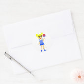 Lollipop Meisje Sticker- Blond Ronde Sticker (Envelop)