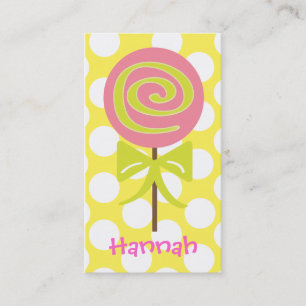 Lollipop Polka Dot Gift Calling Cards Contactkaartje