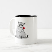 Lollipop Raccoon Tweekleurige Koffiemok (Voorkant links)
