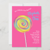 Lollipop Rainbow Snoep Kinder 1e verjaardag Kaart (Voorkant)