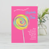 Lollipop Rainbow Snoep Kinder 1e verjaardag Kaart (Staand voorkant)