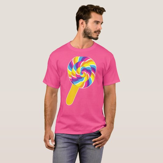 Lollipop Rainbow Sucker Snoep Halloween Costuum T-shirt (Voorkant volledig)