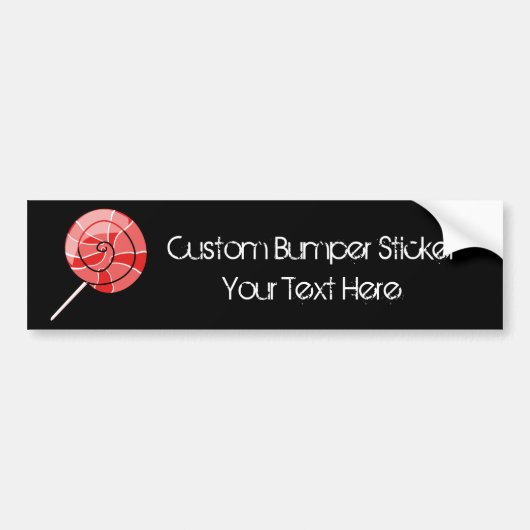 LolliPop red Bumpersticker (Voorkant)