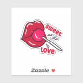 Lollipop Red Lips Sticker (Vel)