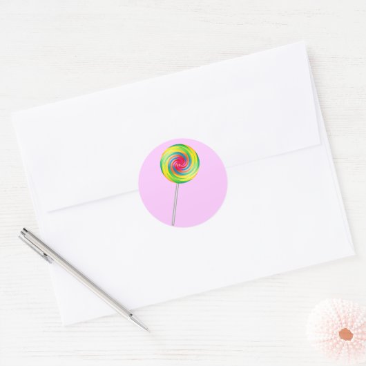 Lollipop Ronde Sticker (Envelop)