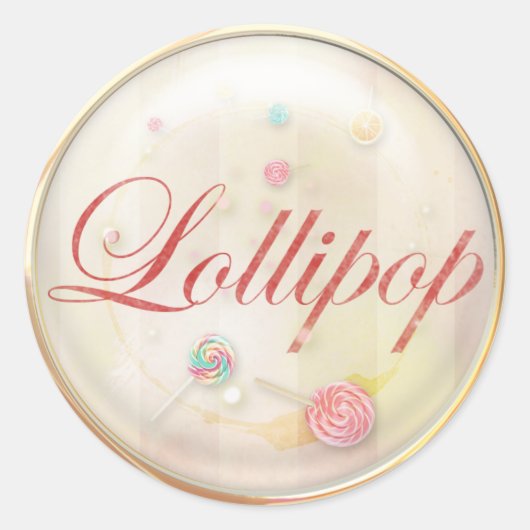 Lollipop Ronde Sticker (Voorkant)