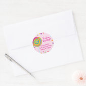 Lollipop Ronde Sticker Suiker Snoep Candyland Roze (Envelop)