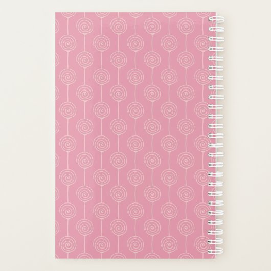 Lollipop roze met aangepaste jaar planner (Achterkant)