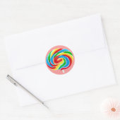 Lollipop-roze roze stickers (in 7 vormen) (Envelop)
