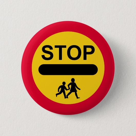 LOLLIPOP SIGN Button Badge STOP - KINDEREN (Voorkant)