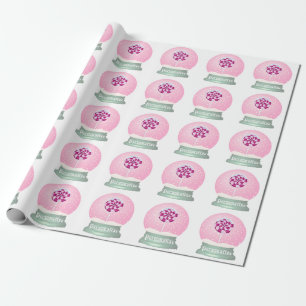 Lollipop sneeuw wereldbol schattig roze meisje win cadeaupapier