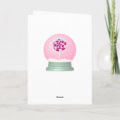 Lollipop sneeuw wereldbol schattig roze meisje win kaart (Achterkant)