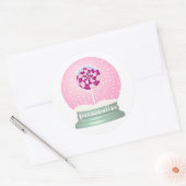 Lollipop sneeuw wereldbol schattig roze meisje win ronde sticker (Envelop)