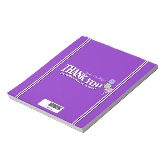 Lollipop Snoep Bar, omloop Notitieblok (Linkerzijde)