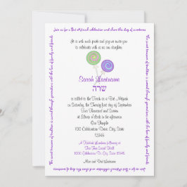 Lollipop Snoep Bat Mitzvah Lavender Kaart