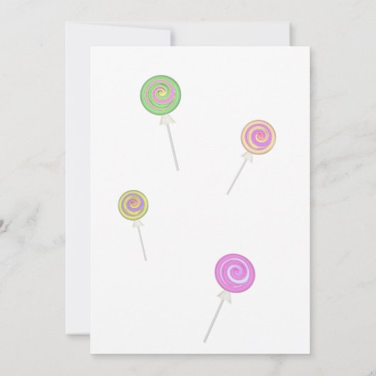 Lollipop Snoep Bat Mitzvah Lavender Kaart (Achterkant)