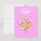 Lollipop Snoep illustratie heeft een zoete dag Briefkaart (Voorkant / Achterkant)