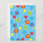 Lollipop Snoep Kinder 1e verjaardag Partij Kaart (Achterkant)