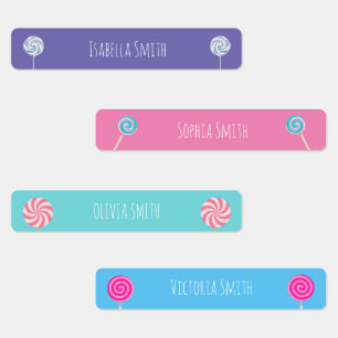 Lollipop Snoep Kleurrijke Kleding School Labels