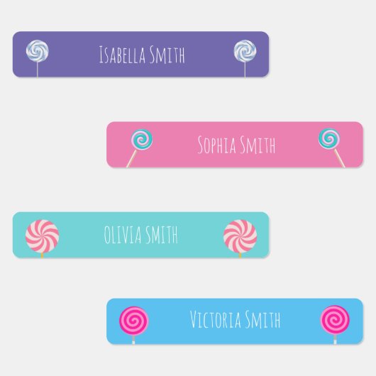 Lollipop Snoep Kleurrijke Kleding School Labels (Groep)