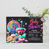 Lollipop Snoep Paradise Baby shower Kaart (Staand voorkant)