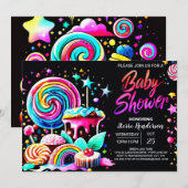 Lollipop Snoep Paradise Baby shower Kaart (Voorkant / Achterkant)