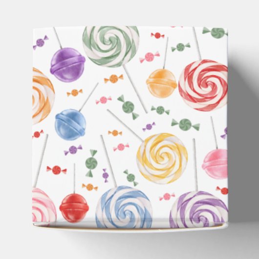 Lollipop Snoep Patroon kleurrijk Bedankdoosjes (Bovenkant)
