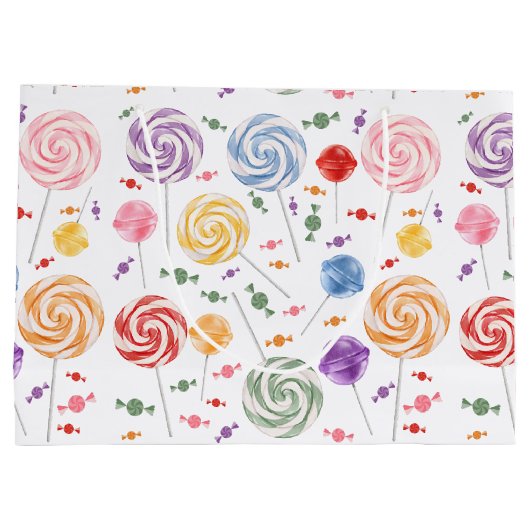 Lollipop Snoep Patroon kleurrijk Groot Cadeauzakje (Achterkant)