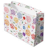 Lollipop Snoep Patroon kleurrijk Groot Cadeauzakje (Achterkant Gekanteld)