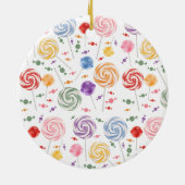 Lollipop Snoep Patroon kleurrijk Keramisch Ornament (Achterkant)