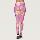 Lollipop Snoep Patroon kleurrijk Leggings (Achterkant)