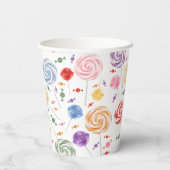 Lollipop Snoep Patroon kleurrijk Papieren Bekers (Achterkant)