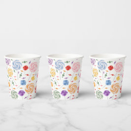 Lollipop Snoep Patroon kleurrijk Papieren Bekers