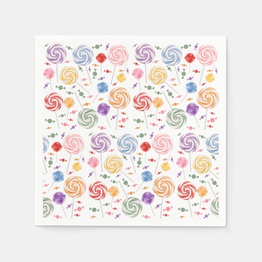 Lollipop Snoep Patroon kleurrijk Servet (Voorkant)