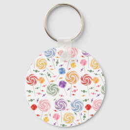 Lollipop Snoep Patroon kleurrijk Sleutelhanger