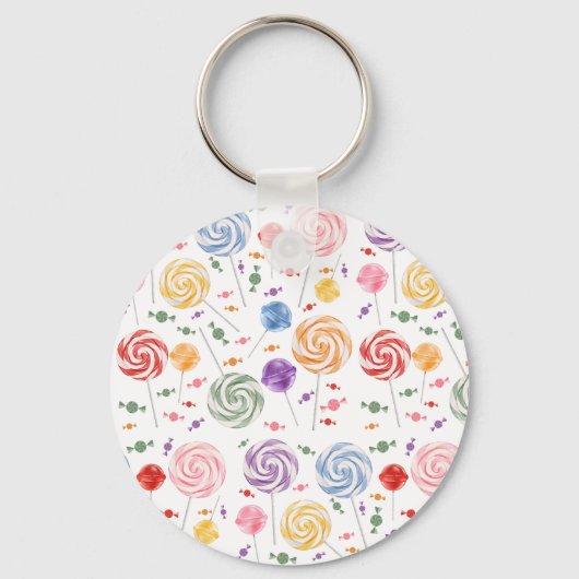 Lollipop Snoep Patroon kleurrijk Sleutelhanger (Voorkant)