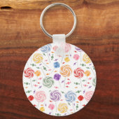Lollipop Snoep Patroon kleurrijk Sleutelhanger (Voorkant)
