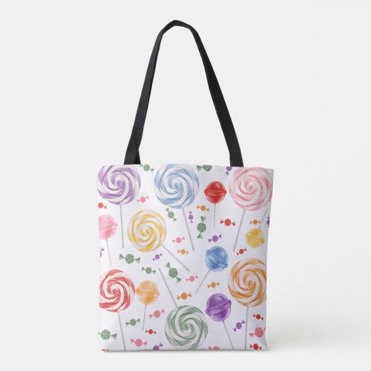 Lollipop Snoep Patroon kleurrijk Tote Bag (Achterkant)