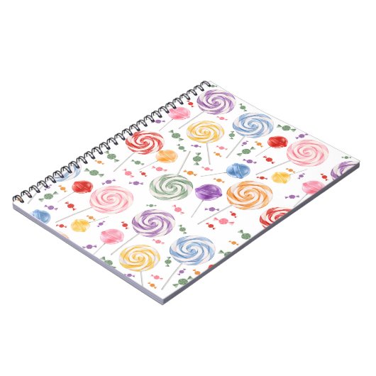Lollipop Snoep Pattern Colorful Notitieboek (Linkerzijde)