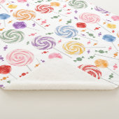 Lollipop Snoep Pattern Colorful Sherpa Blanket Sherpa Deken (3/4)