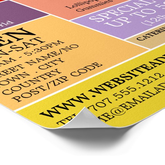 Lollipop-Snoep, suikerwerk Adverteren Poster (Hoek)