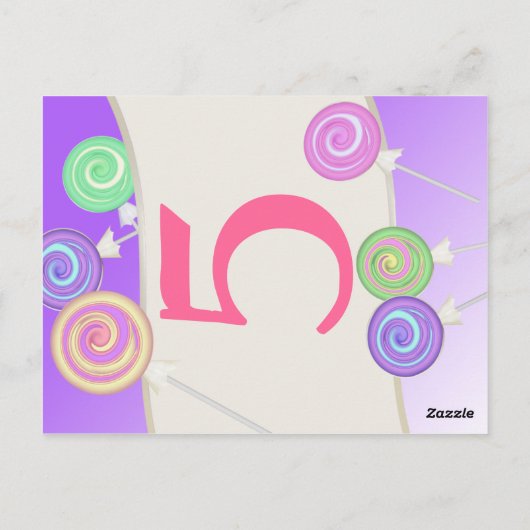 Lollipop snoep tafel nummer Kaart (Achterkant)