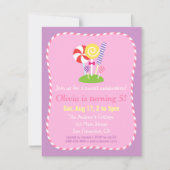 Lollipop Snoep Thmed Birthday Party Kaart (Voorkant)