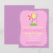 Lollipop Snoep Thmed Birthday Party Kaart (Voorkant / Achterkant)