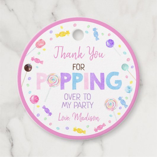 Lollipop Snoep vanavond bedankt Bedankjes Labels (Voorkant)