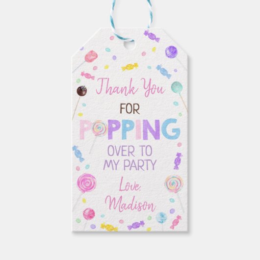 Lollipop Snoep vanavond bedankt Cadeaulabel (Voorkant)